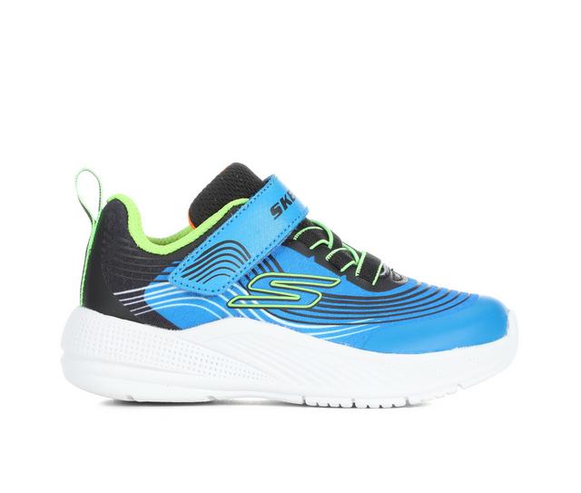 Boys' Skechers Toddler Microspec Advance Running Shoes in Blue/Lime/Black color