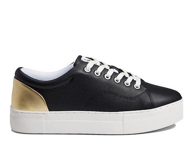 Women's Official Program STW-70 Platform Fashion Sneakers in Black/Gold color