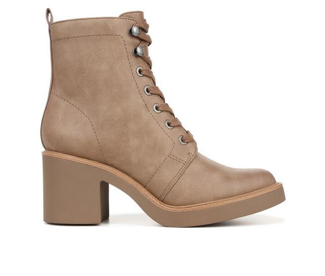 Women's LifeStride Rhodes Lace Up Booties in Mushroom color
