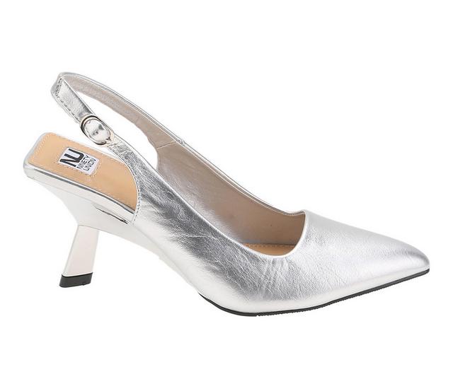 Women's Ninety Union Koko Slingback Pumps in Silver color