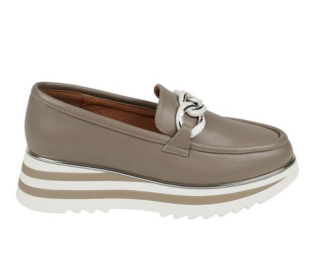 Women's GC Shoes Geneva Wedged Loafers in Taupe color