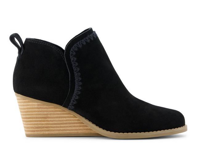 Women's TOMS Kaia Wedge Booties in Black color