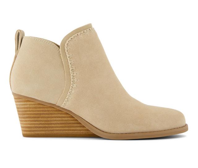 Women's TOMS Kaia Wedge Booties in Oatmeal color