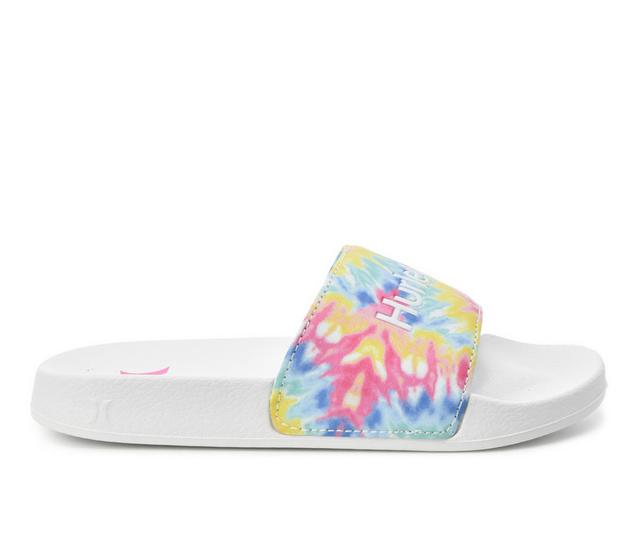 Girls' Hurley Little & Big Kid Naia-GG Sport Slides in Tie Dye White color