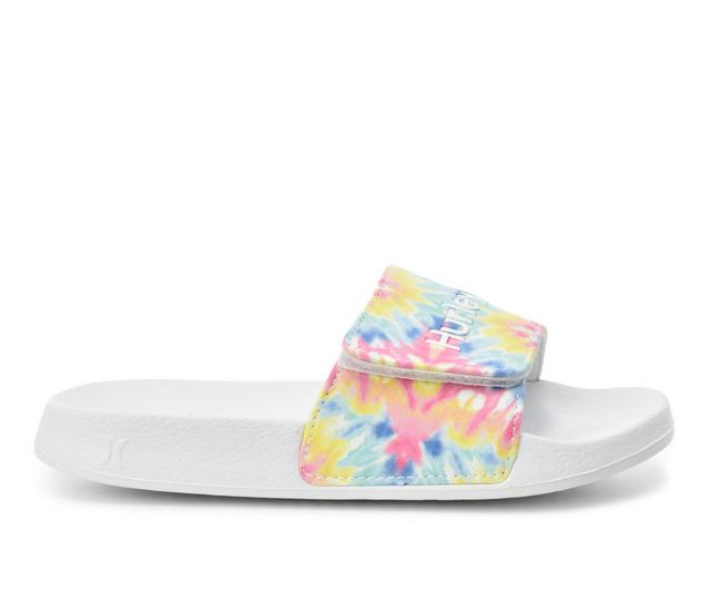 Girls' Hurley Little & Big Kid Naia-VG Sport Slides in Pastel Tie Dye color