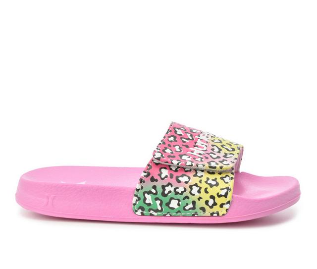 Girls' Hurley Little & Big Kid Naia-VG Sport Slides in Hot Pnk Cheetah color