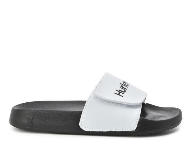 Boys' Hurley Little & Big Kid Naia-V Sport Slides in White/Black color
