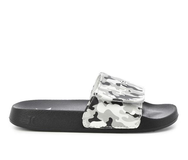 Boys' Hurley Little & Big Kid Naia-V Sport Slides in White Camo color