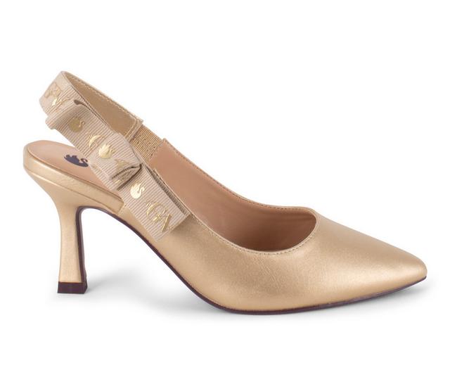 Women's Gloria Vanderbilt Zsa Zsa Slingback Pumps in Gold Metallic color