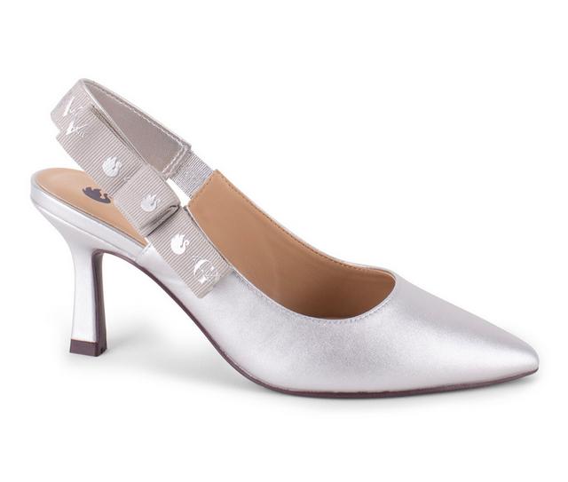 Women's Gloria Vanderbilt Zsa Zsa Slingback Pumps in Silver Metallic color