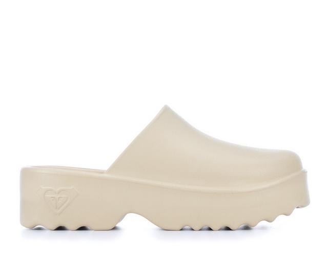 Women's Roxy Maddy Clogs in Parchment color