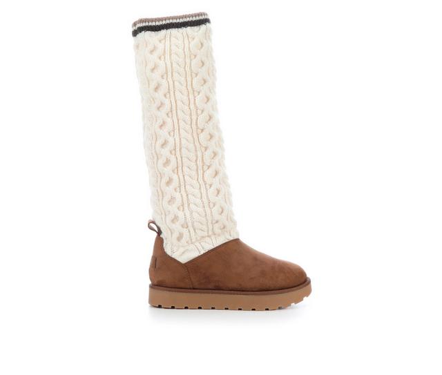 Women's Makalu Leilani Knee High Sock Boots in Chestnut color