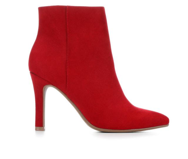 Women's Sugar Vecna Heeled Booties in Red Micro color