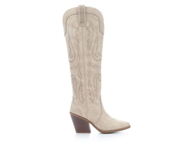 Women's Sugar Kammy Rhinestone Western Boots in Natural color