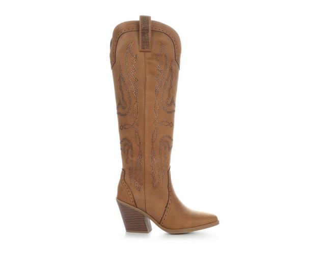 Women's Sugar Kammy Rhinestone Western Boots in Cognac color