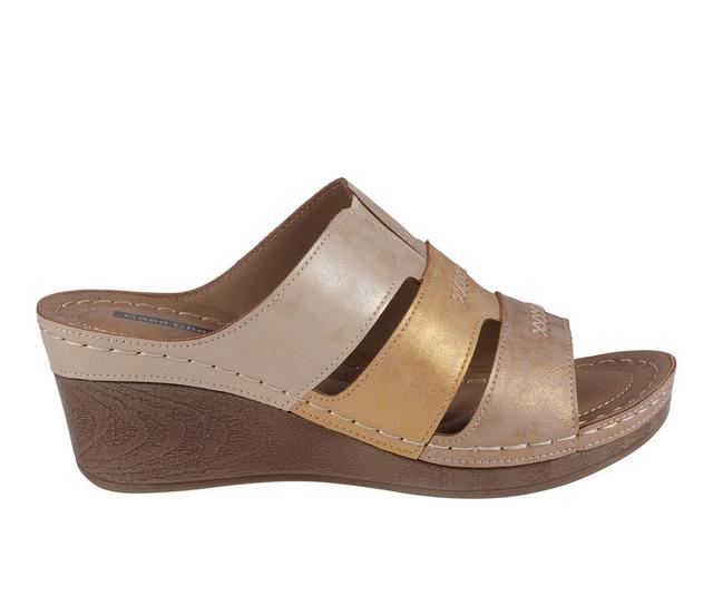 Women's GC Shoes Delores Wedge Sandals in Gold Multi color