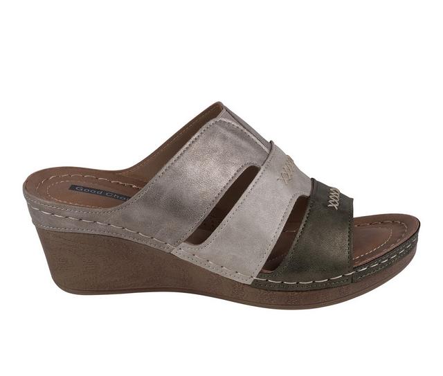 Women's GC Shoes Delores Wedge Sandals in Khaki Multi color