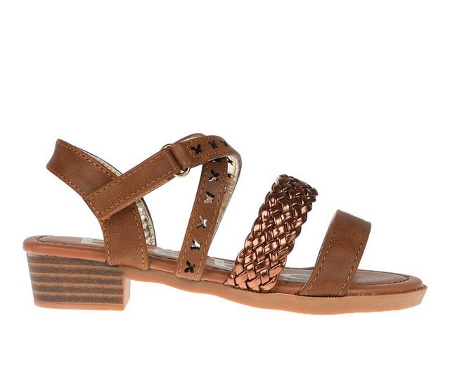 Girls' Bebe Little & Big Kid Rach Dress Sandals in Brown color