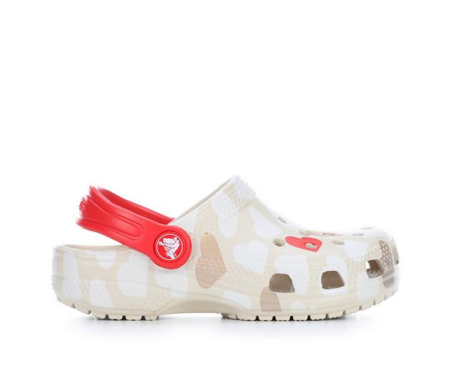 Kids' Crocs Infant & Toddler Classic Heart Print Clogs in Sandstone/Multi color