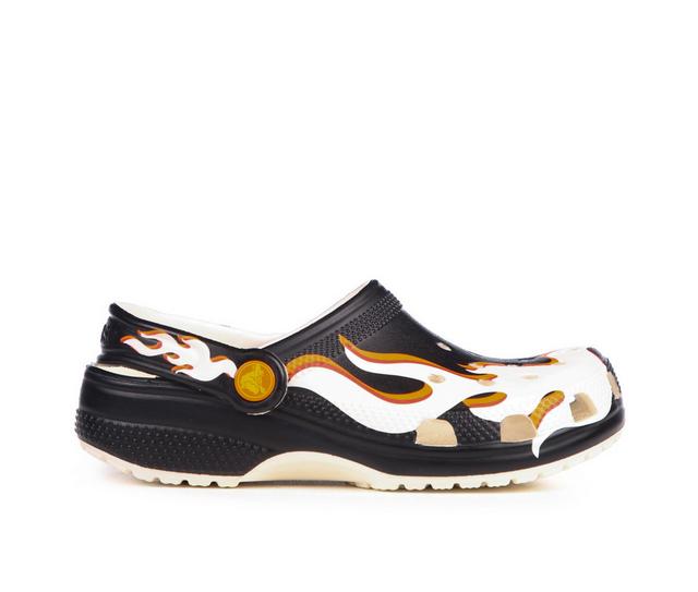 Kids' Crocs Little Kid & Big Kid Graphic Glow Flame Clogs in Black Glow color