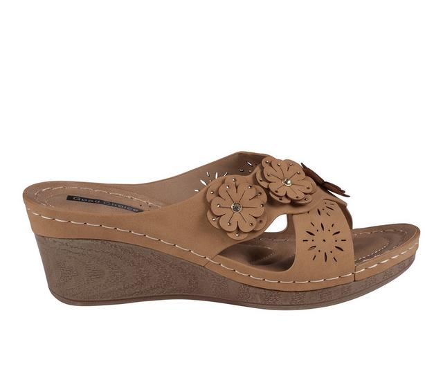 Women's GC Shoes Miller Wedge Sandals in Tan color