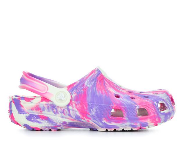 Girls' Crocs Classic Glow Marbled Girls Clog in Pink Crush/Mul color