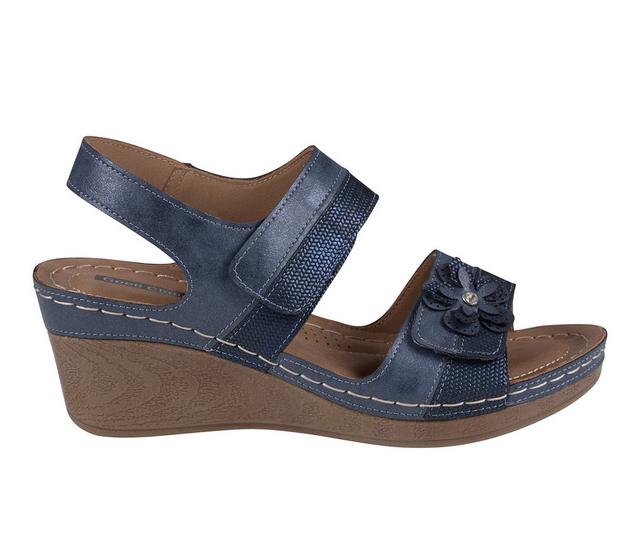 Women's GC Shoes Tulip Wedge Sandals in Blue color