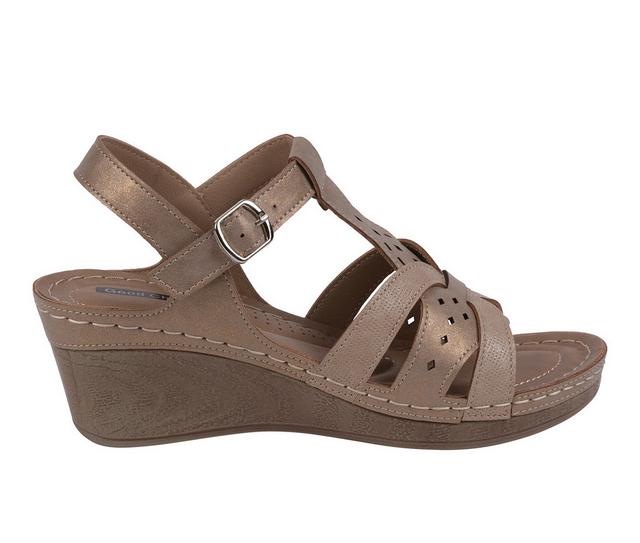 Women's GC Shoes Darry Wedge Sandals in Gold color