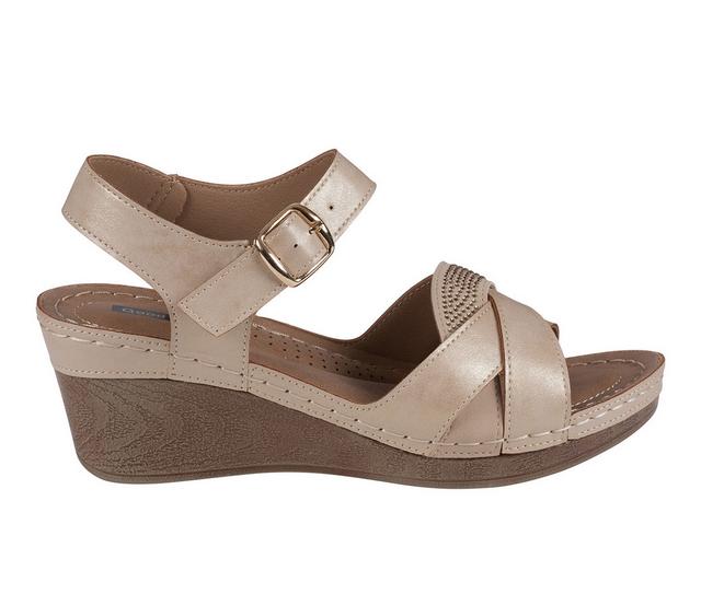 Women's GC Shoes Monaco Wedge Sandals in Gold color