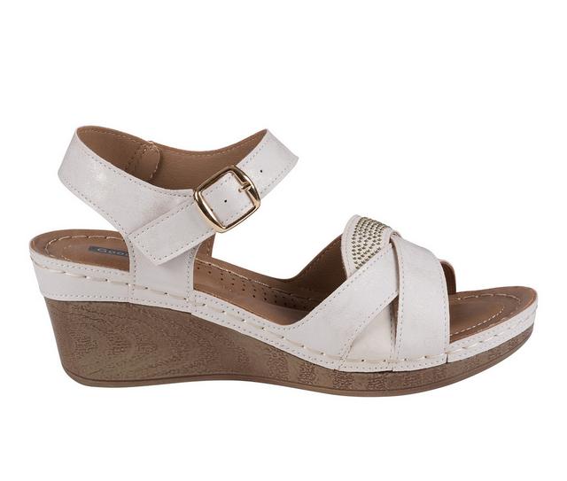 Women's GC Shoes Monaco Wedge Sandals in Off White color