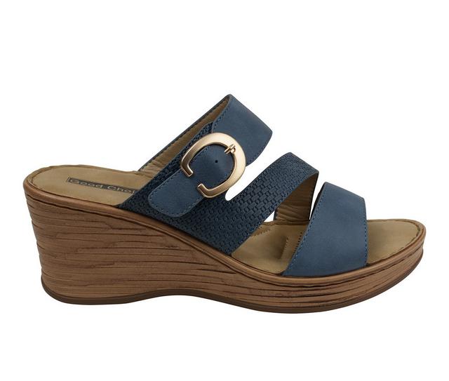 Women's GC Shoes Odalis Wedge Sandals in Blue color