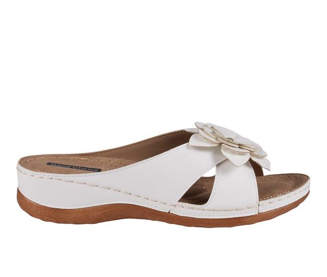 Women's GC Shoes Joy Wedge Sandals in White color