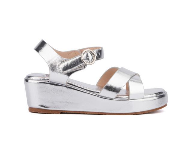 Girls' Olivia Miller Little & Big Kid Sweetie Wedge Sandals in Silver color