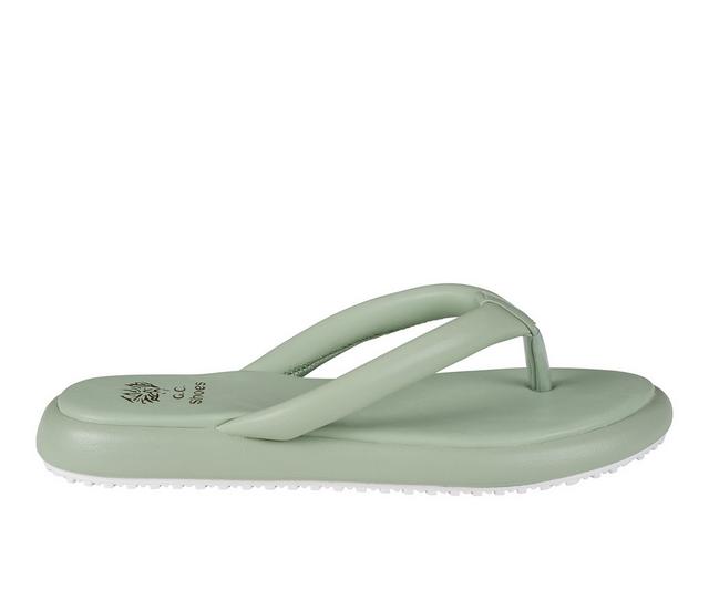 Women's GC Shoes Parisa Flip-Flops in Green color