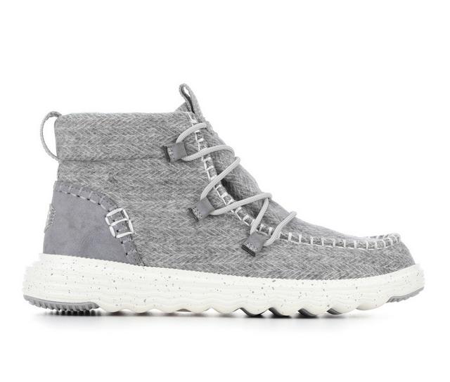 Women's HEYDUDE Reyes Heathered Casual Boots in Grey color