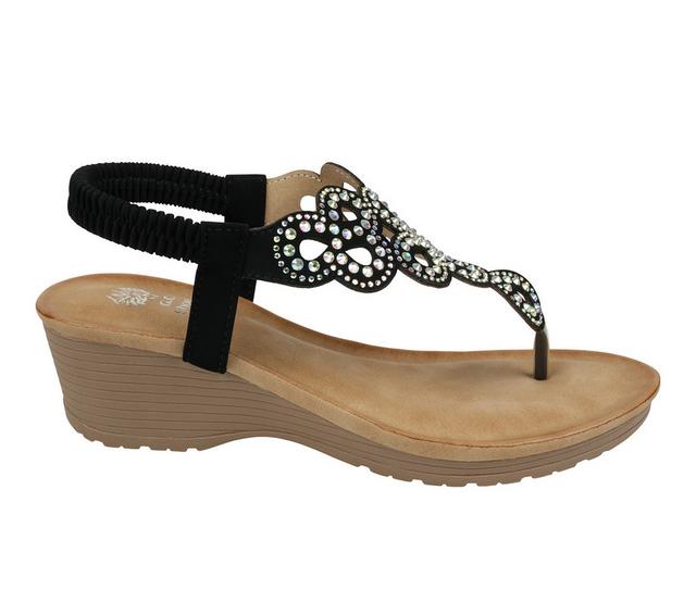 Women's GC Shoes Madelyn Wedge Sandals in Black color