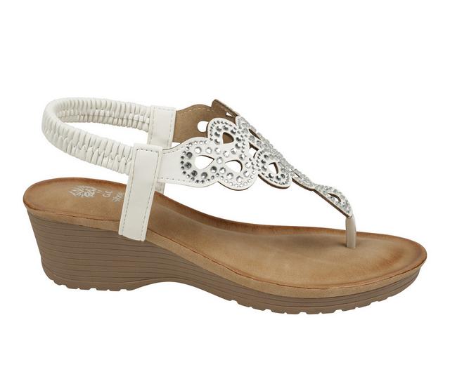 Women's GC Shoes Madelyn Wedge Sandals in White color