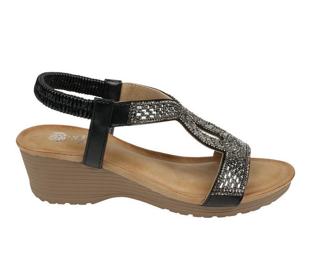 Women's GC Shoes Celestia Wedge Sandals in Black color