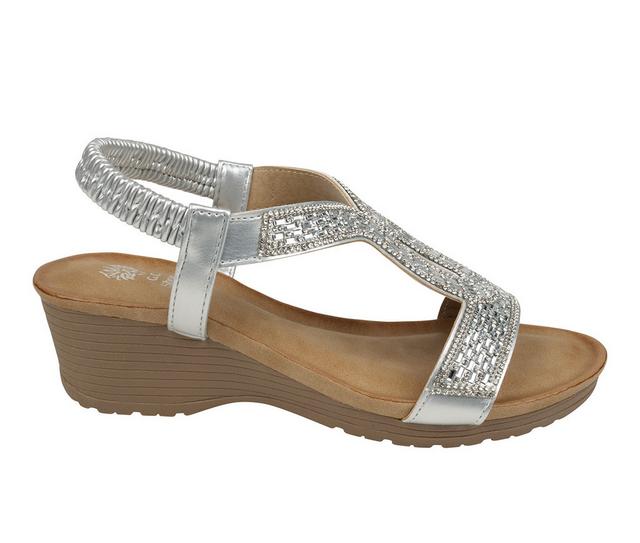 Women's GC Shoes Celestia Wedge Sandals in Silver color