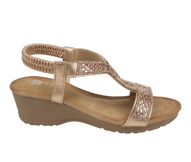 Women's GC Shoes Celestia Wedge Sandals in Rose Gold color
