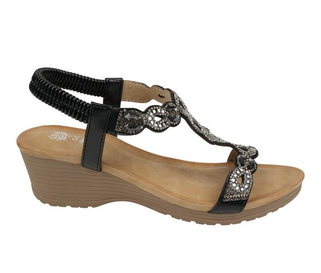 Women's GC Shoes Damaris Wedge Sandals in Black color