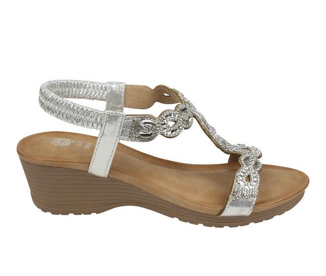 Women's GC Shoes Damaris Wedge Sandals in Silver color