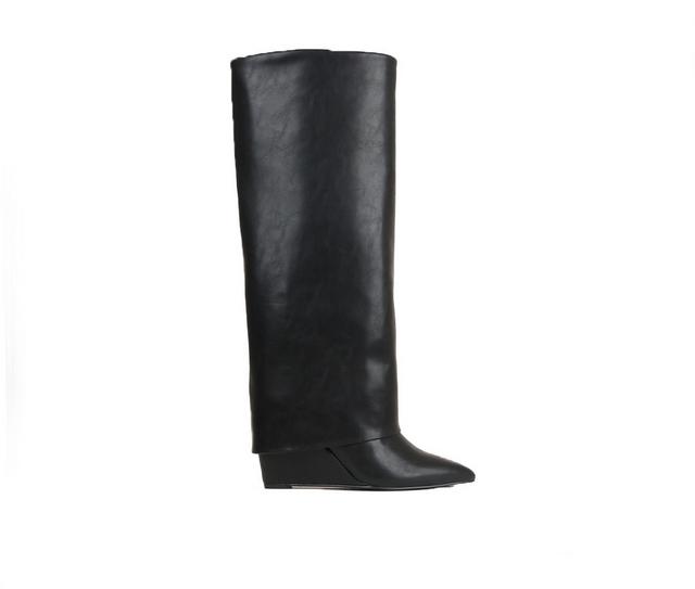 Women's Madden Girl Evander Knee High Boots in Black Paris color