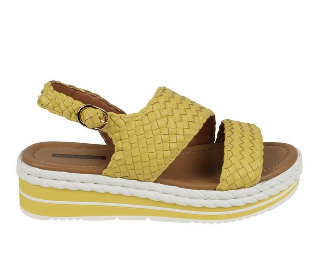 Women's GC Shoes Gallante Platform Wedge Sandals in Mustard color