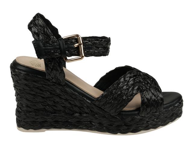 Women's GC Shoes Maya Espadrille Wedges in Black color