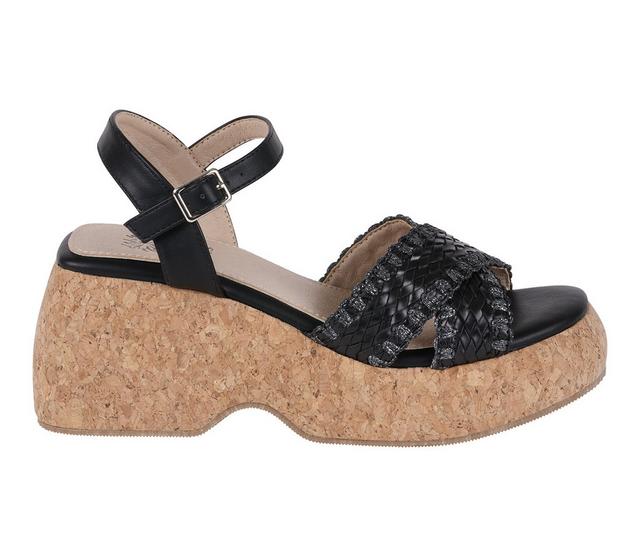 Women's GC Shoes Lucy Platform Wedge Sandals in Black color