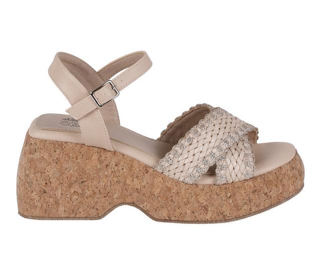 Women's GC Shoes Lucy Platform Wedge Sandals in Natural color