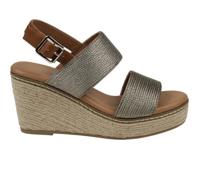 Women's GC Shoes Ellis Espadrille Wedges in Pewter color