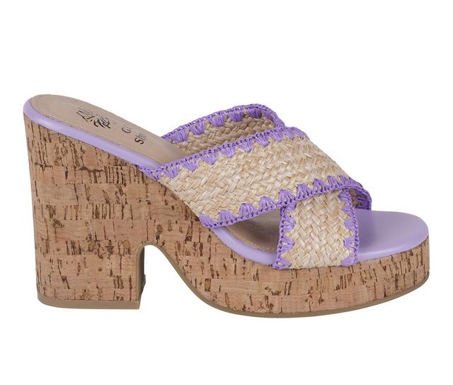 Women's GC Shoes Elsa Wedge Sandals in Lilac color