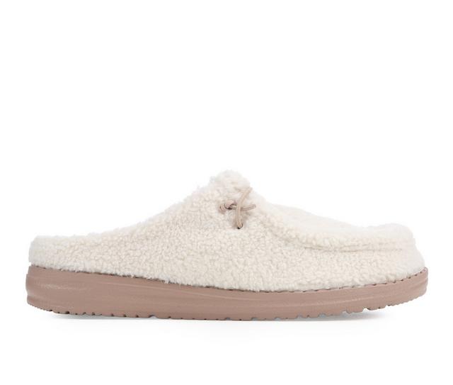Women's HEYDUDE Wendy Slip Sherpa Slippers in Egret color